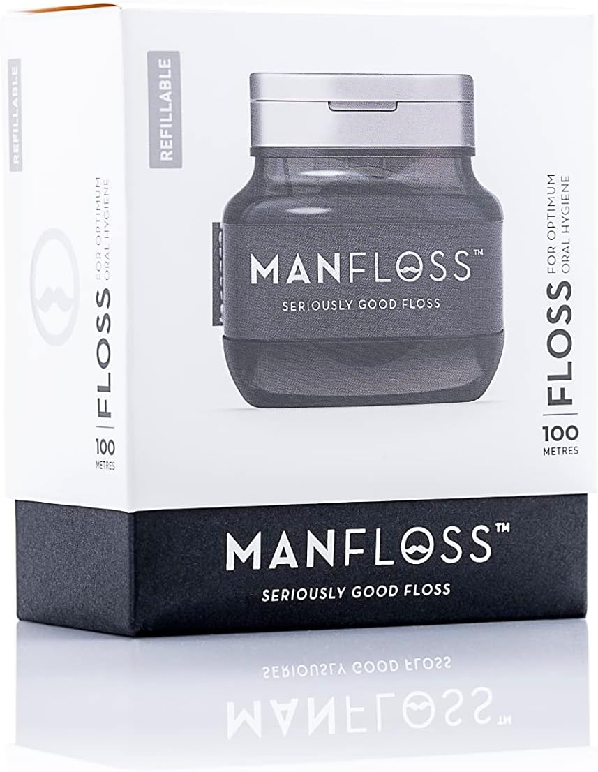 Manfloss Dispenser: 2 X 50M Rolls Black Dental Floss Tape - Seriously Good Floss image number 4