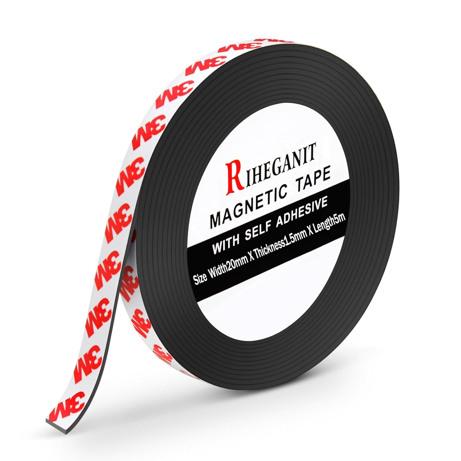 RIHEGANIT 3M Magnetic Strip Rolls - 20Mm W X 5M L Strong Magnet with Adhesive Backing, Multipurpose Flexible Rubber image number 2