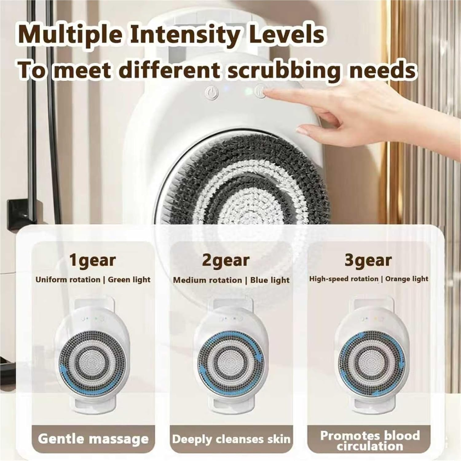 Electric Back Scrubber for Shower, Wall Mounted Exfoliating Brush, Hands-Free Automatic Body Scrubber, 360&deg; Automatic Rota-Tion, for Deep Cleansing Back Massage Exfoliating image number 5