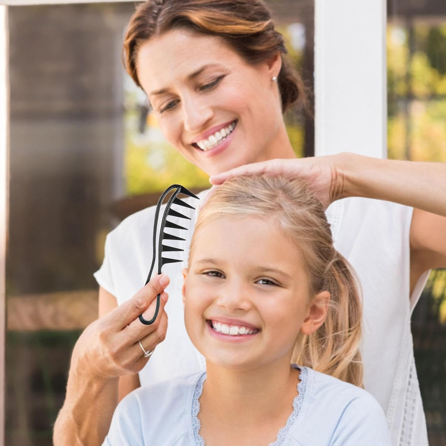 Curl Comb - Wide Tooth Comb for Curly Hair | Curly Hair Large Tooth Comb | Wide Tooth Comb Hairdressing | Wide Spaced Curl Comb for Curly Hair | Hair Styling Tool Hair Accessories for Long Thick Hair - Grey image number 4