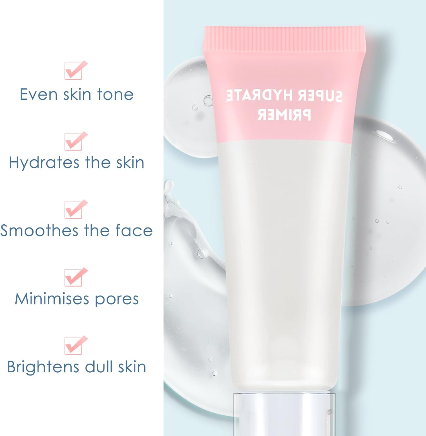 Boobeen Clear Face Primer, Hydrating & Gel-Based Face Primer, Moisturizing Makeup Base, Long Lasting & Smoothing Matte Foundation Cream image number 3