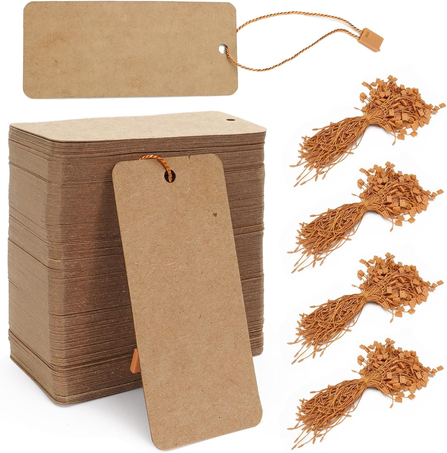 Sekonow 400Pcs White Gift Tags with String, Large Price Tags Clothing Tags Blank Kraft Paper Hang Tags for Clothes Sale Crafts Pricing Inventory