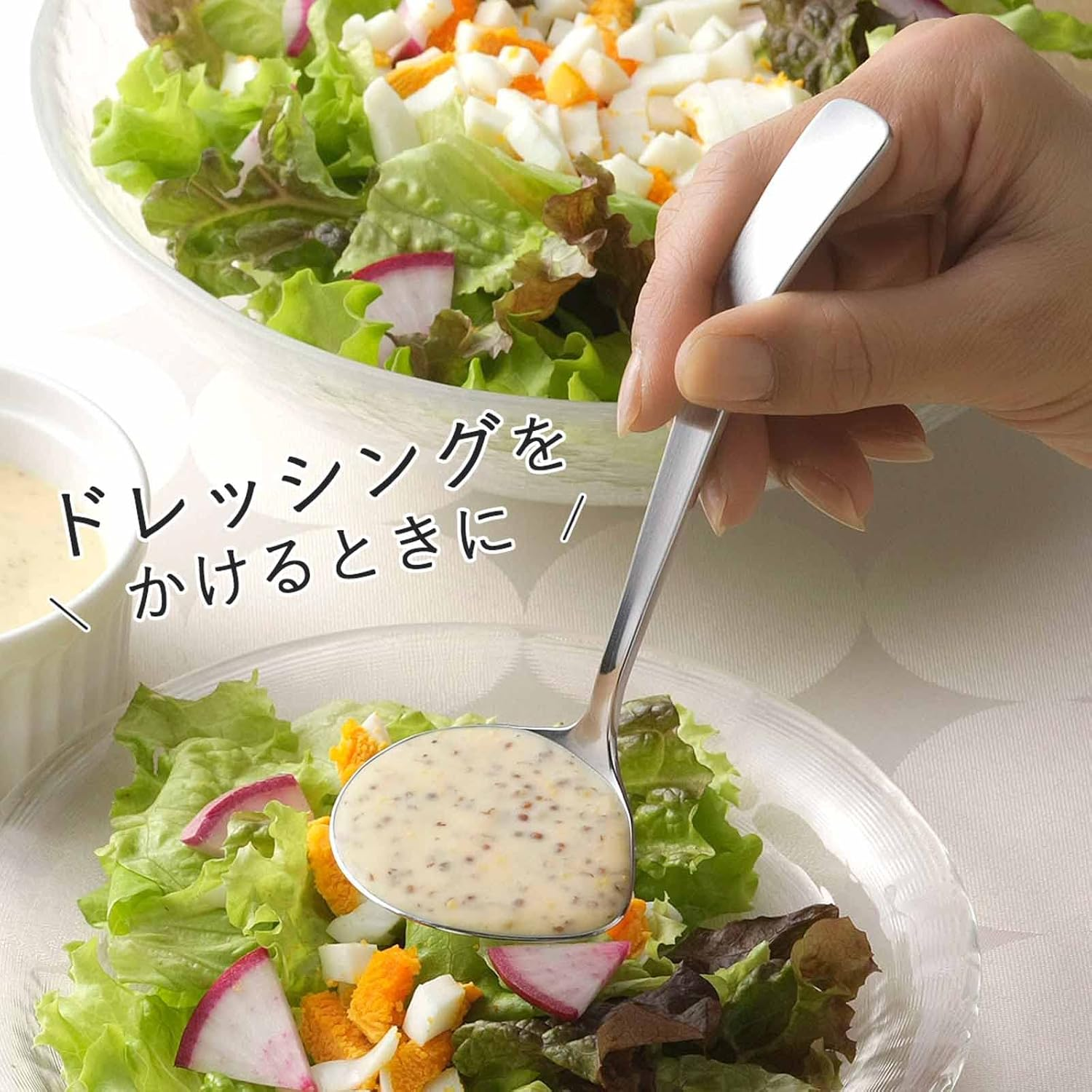 Shimomura 43073 Horizontal Mouth Ladle, Made in Japan, Dishwasher Safe, Dressing, Serving with Pourer, Total Length 6.1 Inches (15.4 Cm), Table Top Ladle, Stainless Steel, Tsubamesanjo image number 4