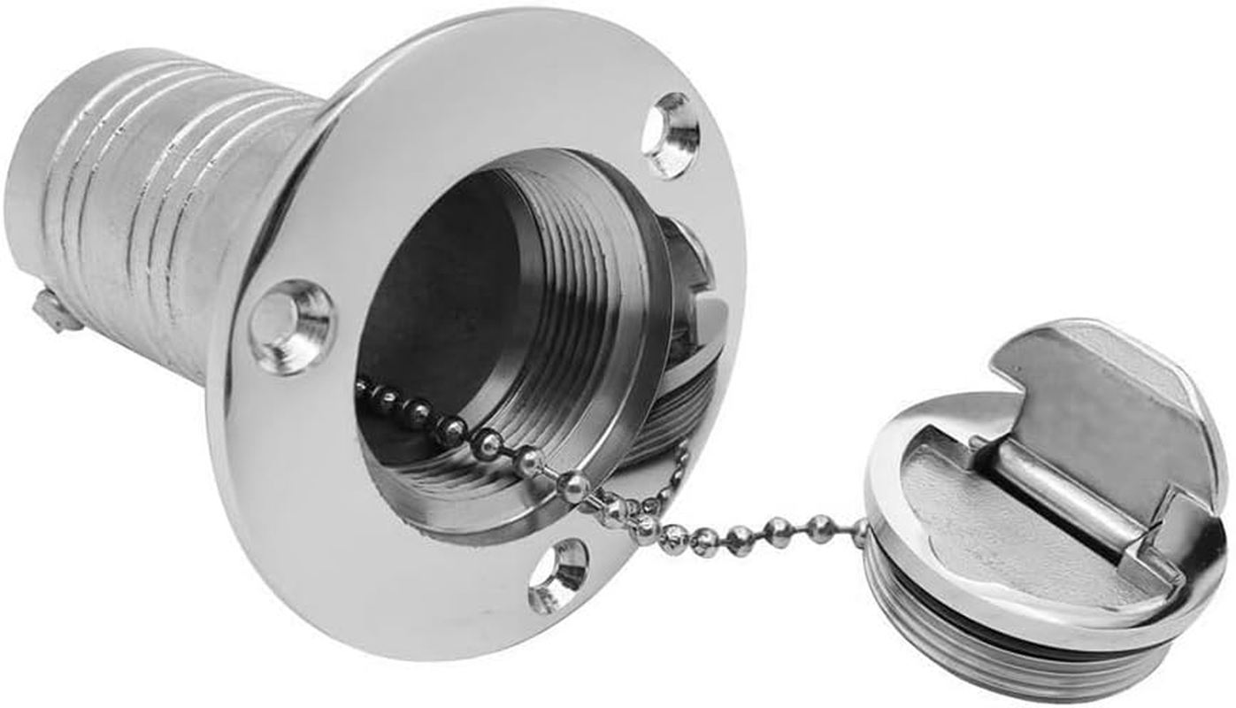 1.5" 38Mm Boat Gas/Fuel/Diesel/Water Deck Fill/Filler with Keyless Cap 1-1/2" Polished 316 Stainless Steel Hardware for Marine Boat Yacht Caravan image number 5