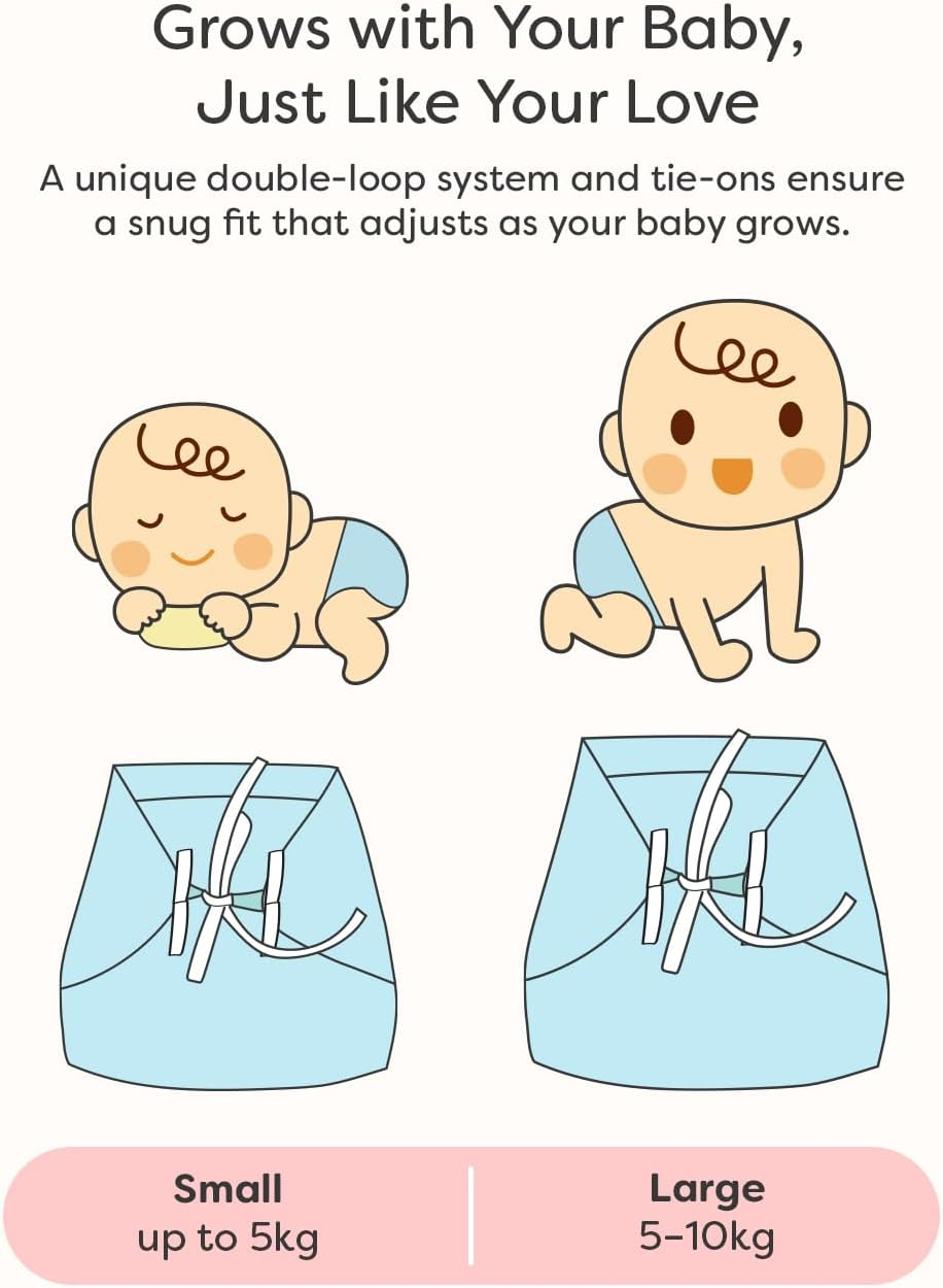 Superbottoms Dryfeel Baby Langot 0-6 Months L Organic Cotton Modern Baby Nappy L Mess-Free Langot with Gentle Elastics L Super Dryfeel Top Layer L Diaper-Free Time Essential | 3 Pack image number 1