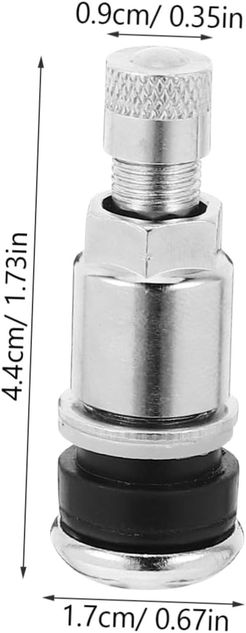 DINHEAROM 10Pcs Bolt-In Car Tire Valve Stems with Striped Caps Tubeless Wheel Valve Stems for Automotive and Motorcycle Tire Repair image number 2