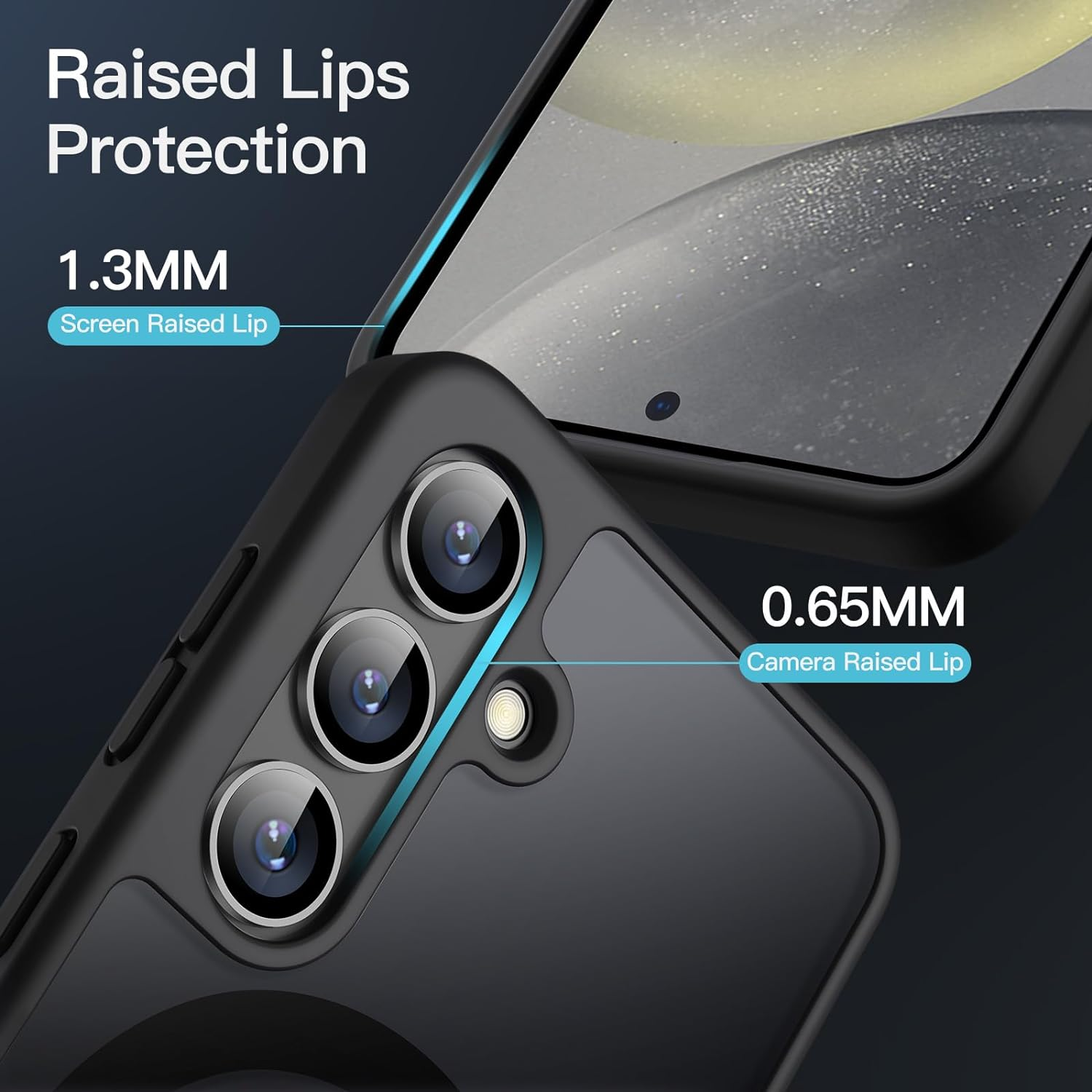 Jetech Magnetic Case for Samsung Galaxy S24 5G, Compatible with Magsafe, Translucent Matte Back Shockproof Phone Cover (Black) image number 7