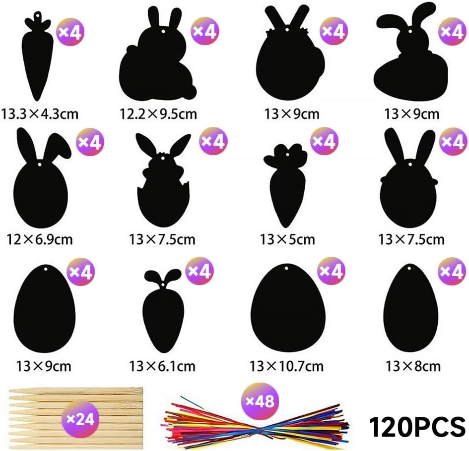 48Pcs Art Scratch Bookmarks,Colorful Ribbons, Scratch Bookmarks,Diy Party, Game Activity (48P) image number 4