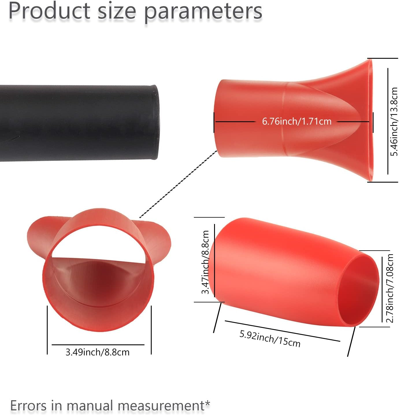 Kitchenkipper Leaf Blower Flat Tip Nozzle and Flare Nozzle Tip for Milwaukee M18 2724-20 & 2724-21 Fuel Leaf Blower, Work for Drying, Blow-Drying -Leaf Blower Flat Nozzle Tip image number 1