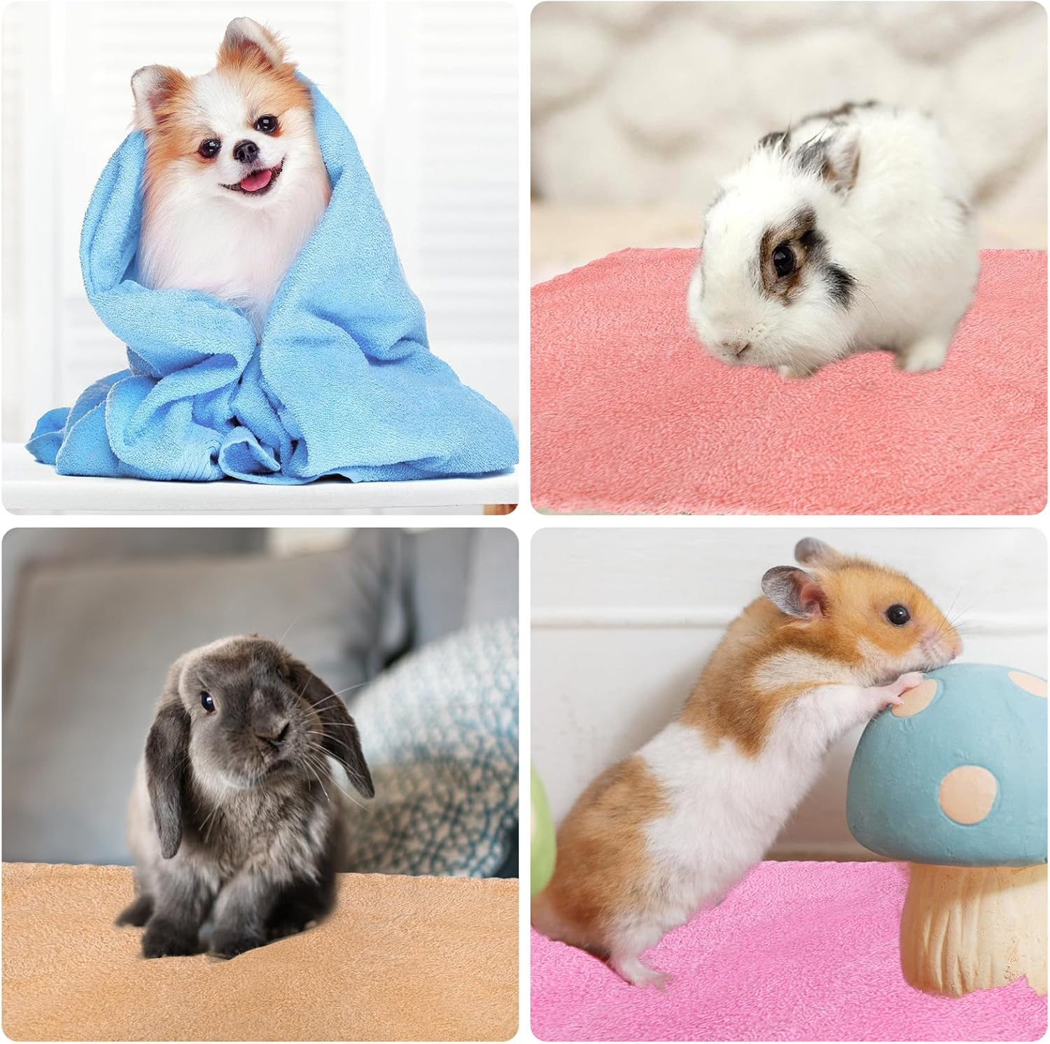 Guinea Pig Blankets, Pack of 15 Fleece Pet Blankets, 35 X 75 Cm, Guinea Pig Cage Inserts, Small Animal Fleece Bed, Dog Blanket, Cat Blankets for Rabbits, Hamsters, Rabbits, Chinchilla, Squirrel image number 1