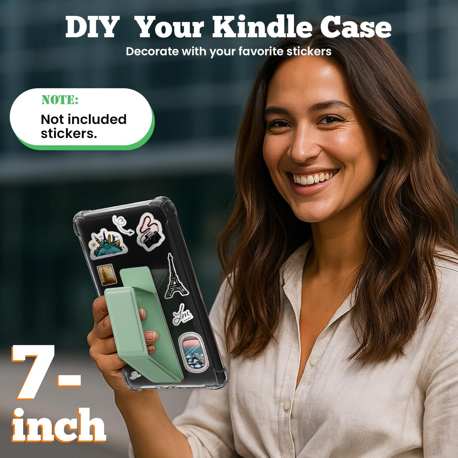 Kindle Paperwhite Case 12Th Generation 2024, Clear Silicone Cover with Stand, Slim Shockproof Shell for Daily Use and Travel, Transparent Green - Clear Green image number 6