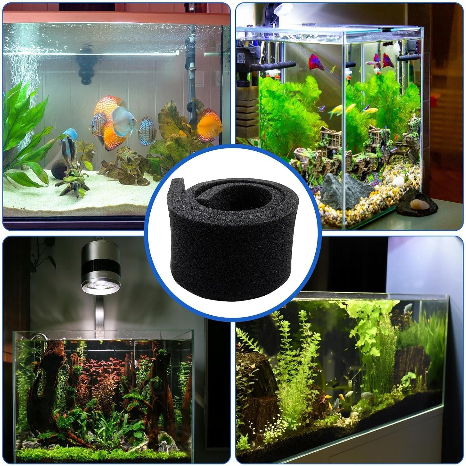 Wezalget Aquarium Filter Foam Pad | Easy to Cut Replacement Fish Tank Filter Foam Aquarium Filter Media Foam - for Aquarium Fish Tank Pond Canister Filters, Enhanced Aquatic Health - 50X50X2Cm image number 5