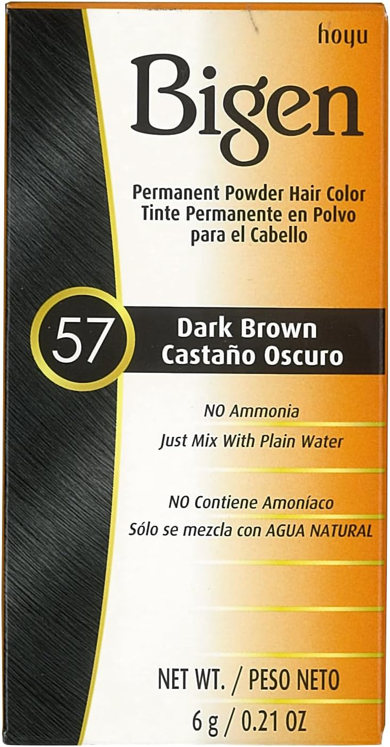 Bigen Permanent Powder Hair Color 57 Dark Brown 1 Ea (Pack of 4) image number 6