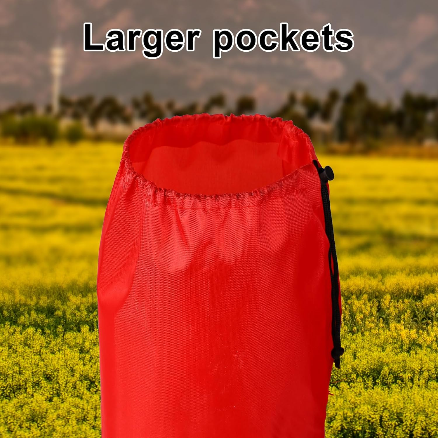 2Pcs Camping Chair Replacement Bags, 36.22X9.84 Inch Polyester Durable Outdoor Folding Chair Carry Bags with Shoulder Strap and Drawstring for Camping Hammock Yoga Mat Tripods (Red) image number 6