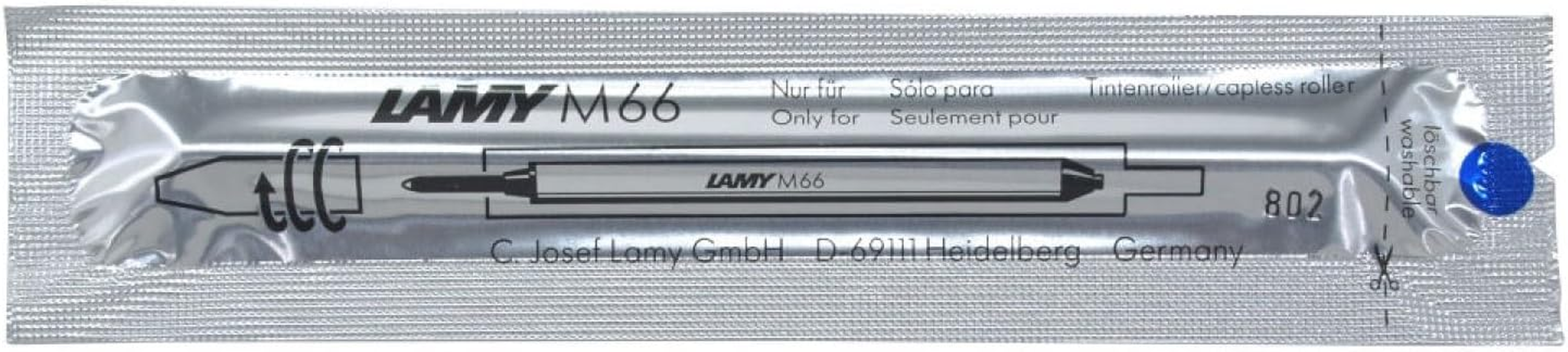 LAMY M 66 Refill 821 - Metal Rollerball Pen Refill in Blue for Lamy Rollerball Pen without Cap - Line Width M image number 2