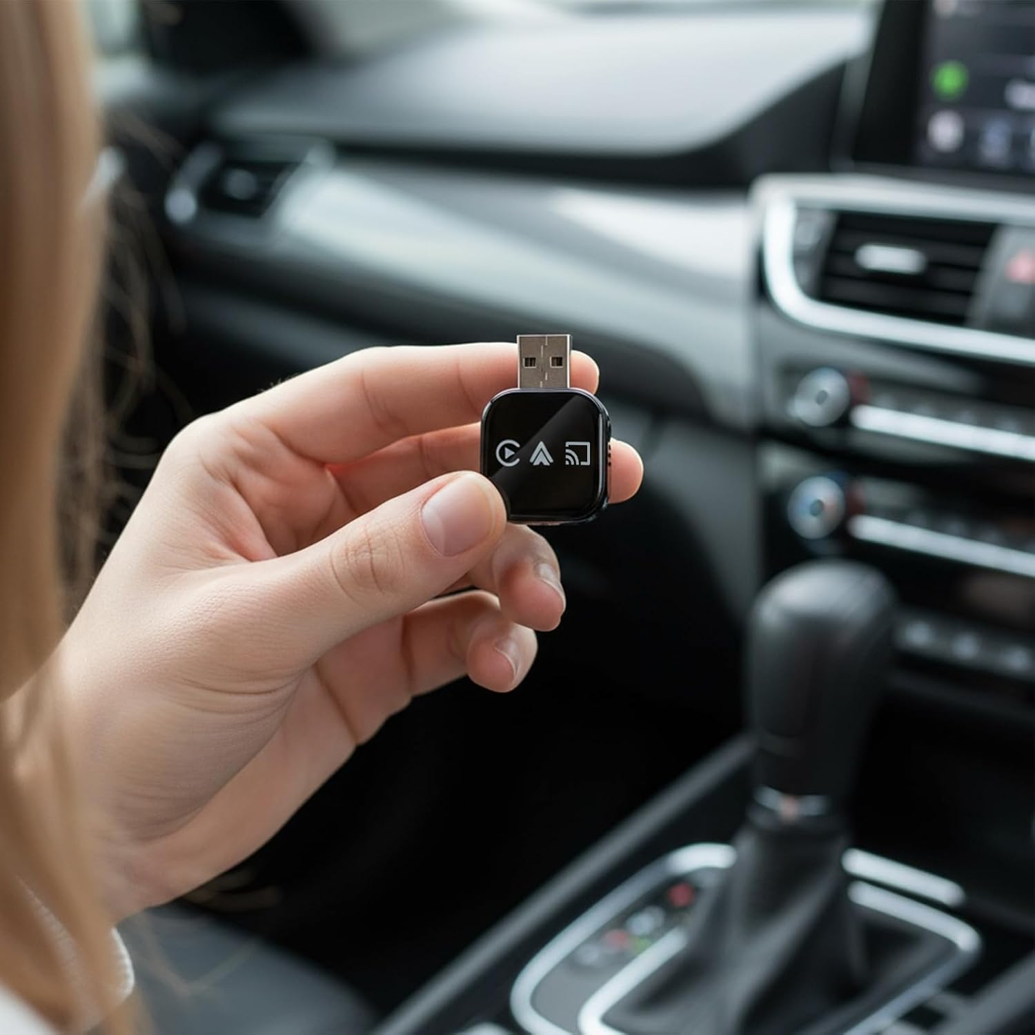 Car Display Converter - Plug and Play Converter | Wireless Mirror Phone to Car Screen Adapter | for Daily Commuting Long Distance Travel Highway Navigation Music Streaming Calling Parking Assistance - Black image number 5