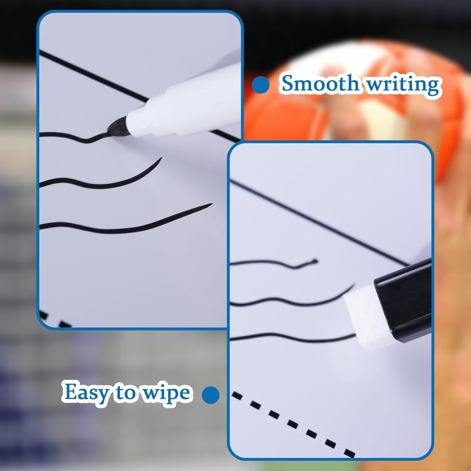 Joyeee Handball Coaches Clipboard, 13.7 X 8.7 Inch Double Sided Dry Erase Handball Whiteboard, Coaching Board Equipment Included Black Markers, Pen and Eraser image number 3