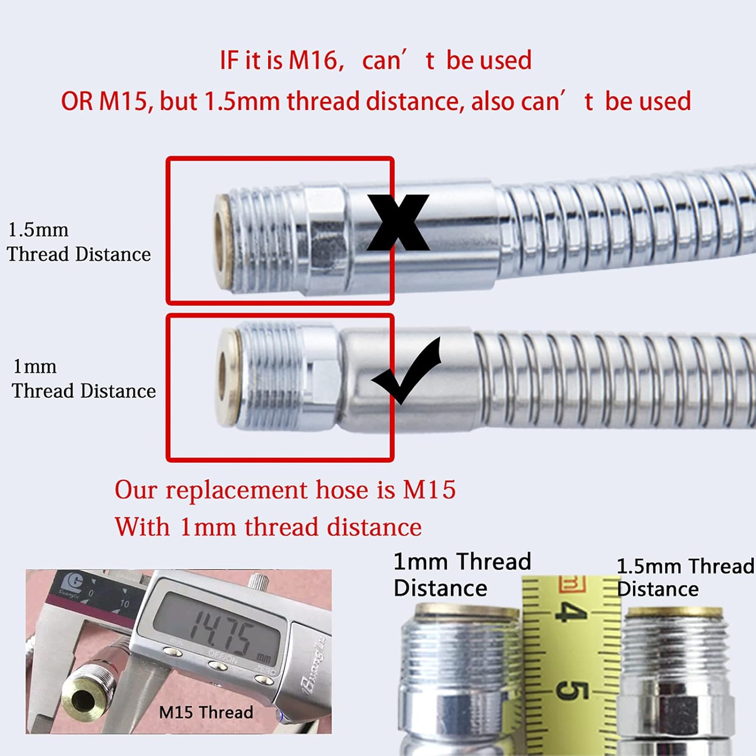 Gnimauhz Kitchen Faucet Replacement Hose Pull down Pull Out (Pluggable, 1.5 Meters) image number 6