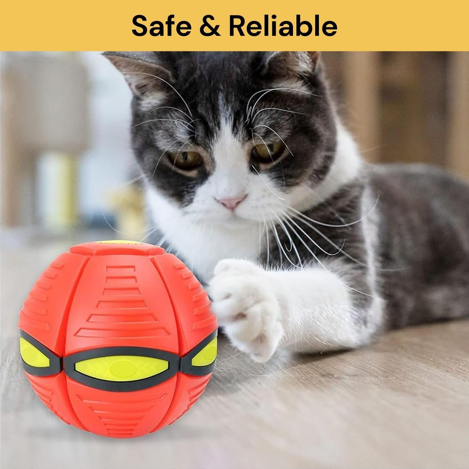 EZONEDEAL Pet Toy Flying Saucer Ball, Flying Saucer Ball Dog Toy Outdoor Toy Doggy Disc Ball, Outdoor Games, Creative Decompression Magic Stomp Ball (Pink) image number 2