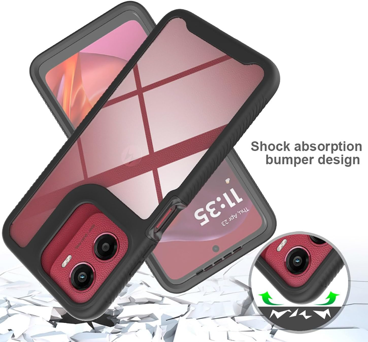 ILING Trasparente Case for Motorola Moto E15/MOTO G05/MOTO G15/MOTO G15 Power, 360&deg; Full Body Protection Cover with Built-In Screen Protector, Shockproof Hard PC + Silicone TPU Case Cover,Light Purple