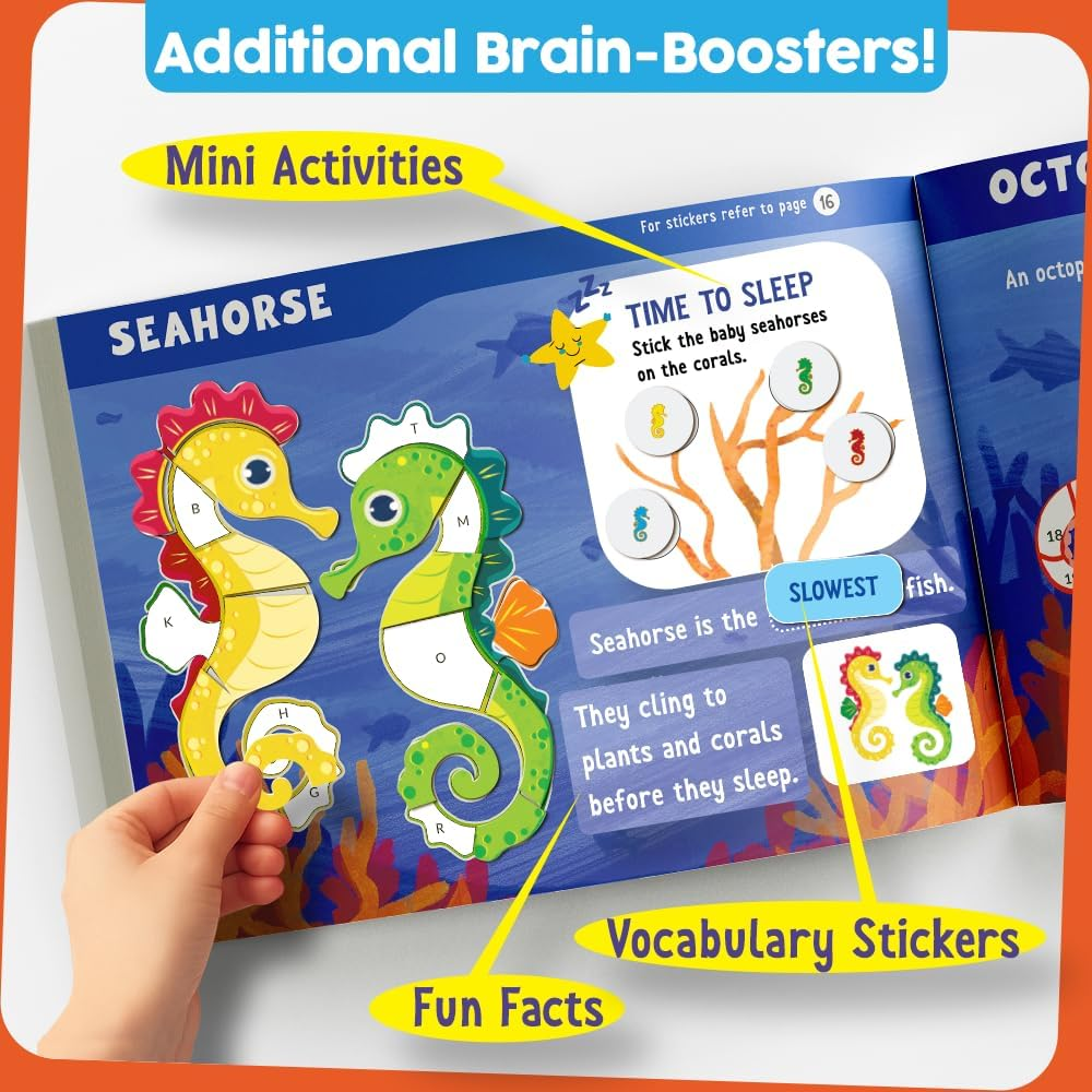 Funcils Paint by Sticker & Number for Kids - 30 Color by Sticker Paint Book | Travel, Airplane, Car Activities for Kids Ages 4-8 Girls Boys | Art & Crafts Games, Puzzle Books, Learning Educational Kit image number 5