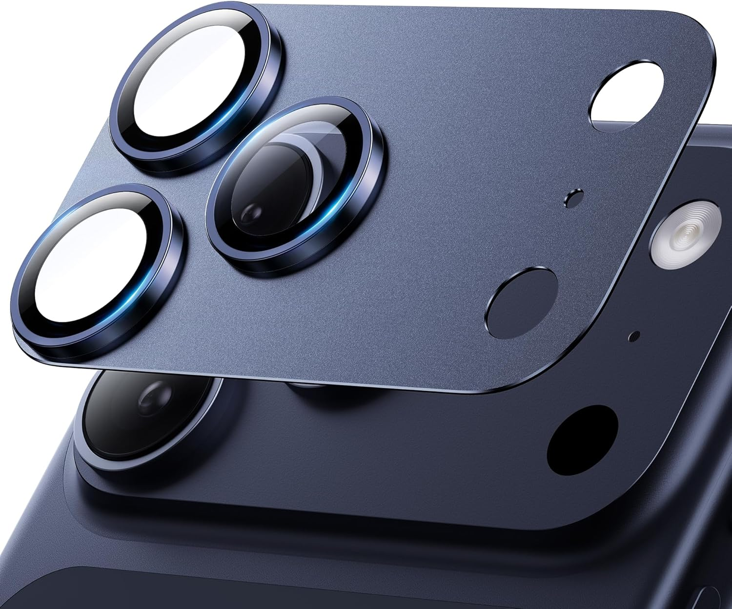 Hoerrye for Iphone 17 Pro Max Camera Lens Protector - [12FT Shatterproof Military Grade] [Strong Adsorption] Metal 9H+ Tempered Glass Camera Screen Full Protective Cover Case Friendly,Deep Blue image number 6