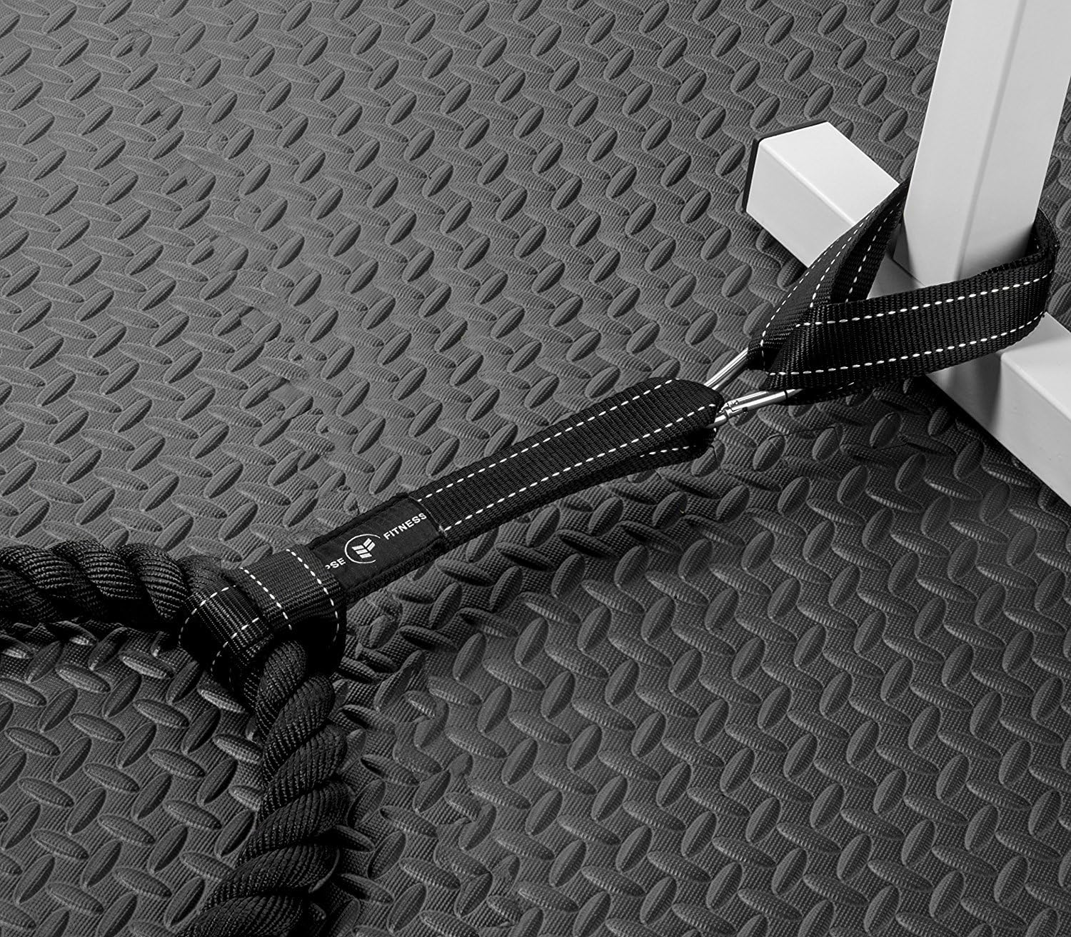 Battle Rope Anchor Strap Kit | Heavy Duty Reinforced Nylon | Easy and Fast Setup | Stops Rope Damage | Stainless Steel Carabiner | Includes Exercise Guide |