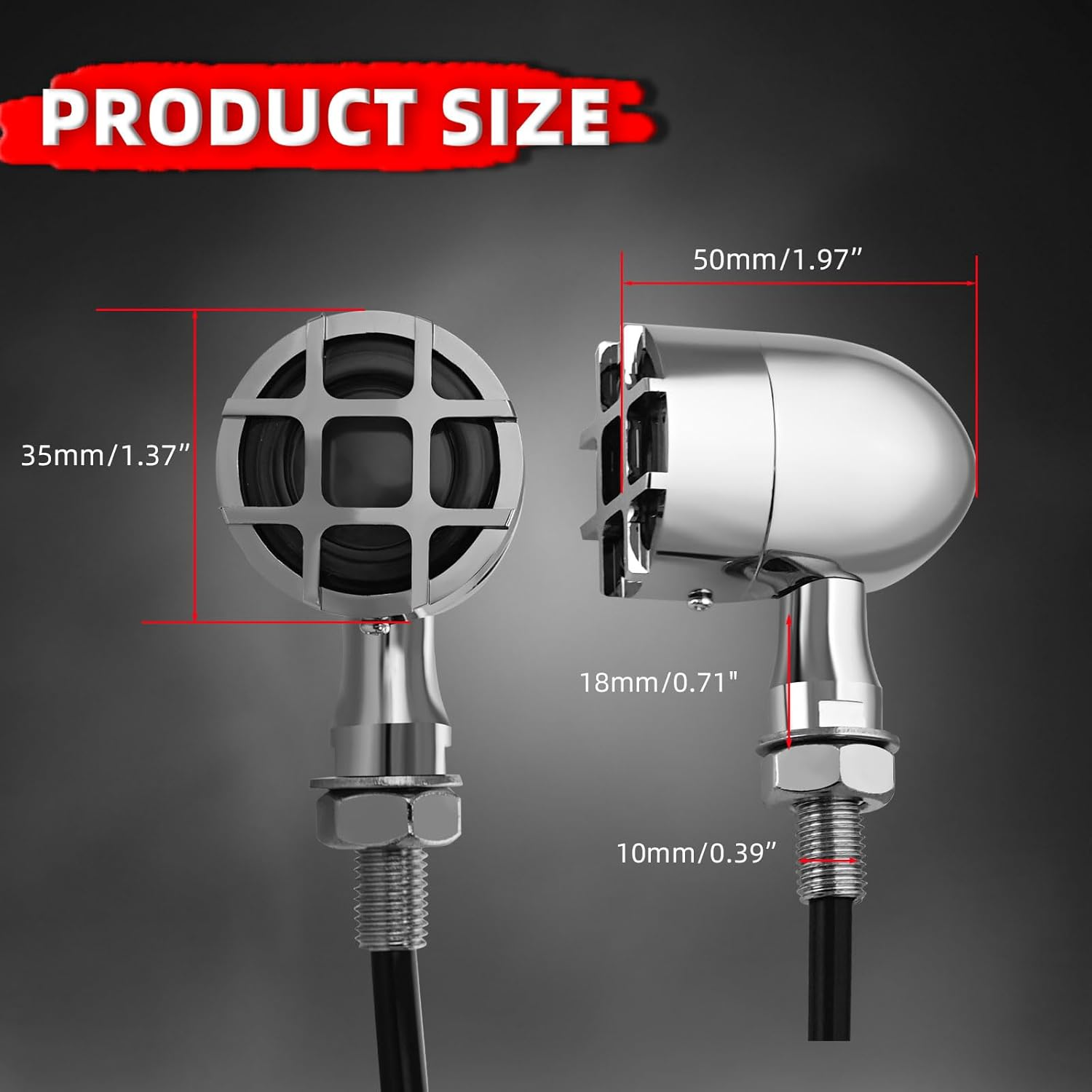 FATECIM 4X Motorcycle LED Rear Front Turn Signals Bullet Tail Lights Running Brake Stop Lights Motorbike Taillights Blinkers Indicators for Bobber Harley Honda Yamaha Suzuki Kawasaki Chopper Chrome image number 1