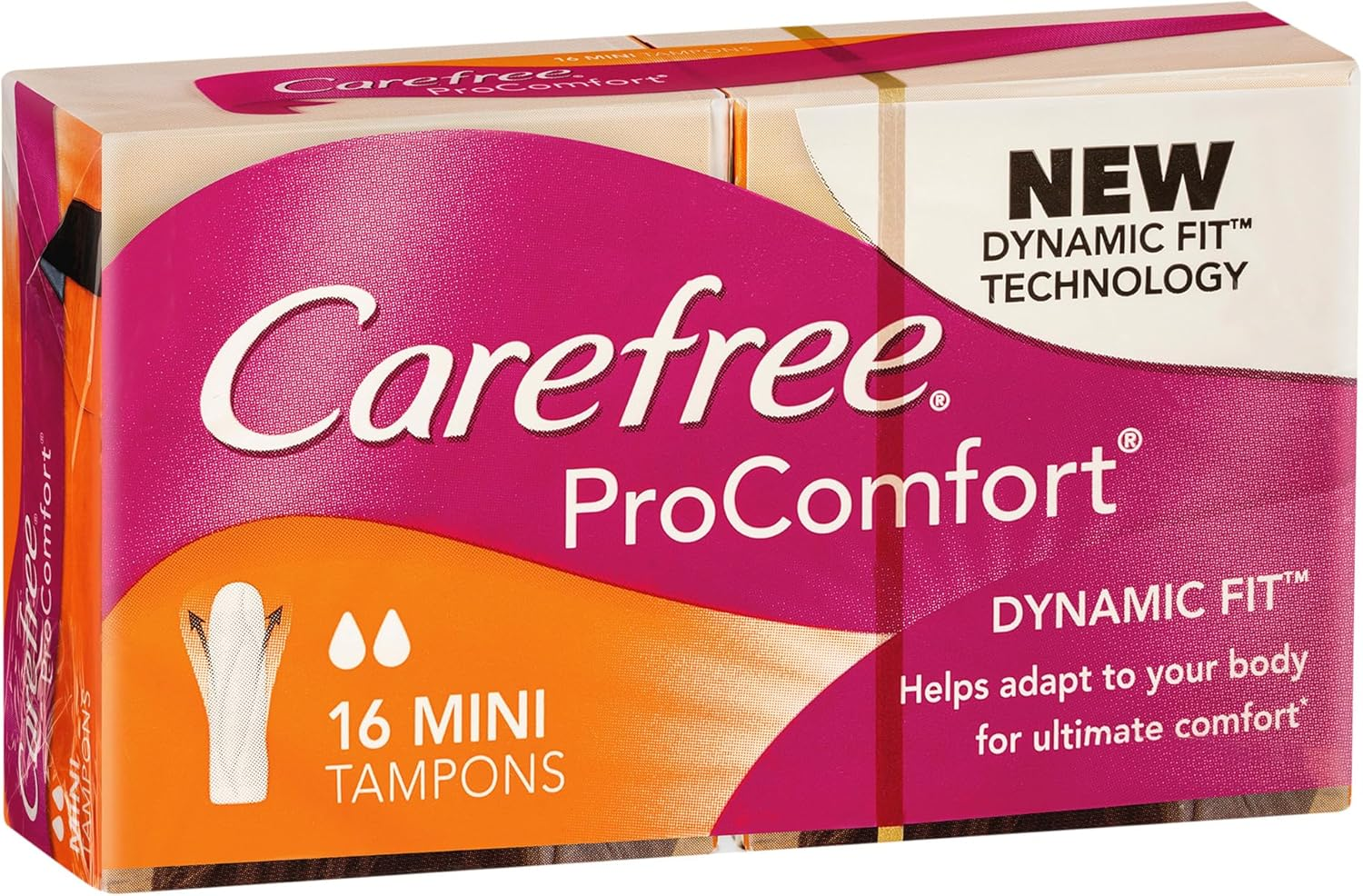 Carefree Procomfort Fragrance Free Mini Tampons 16 Pack image number 2