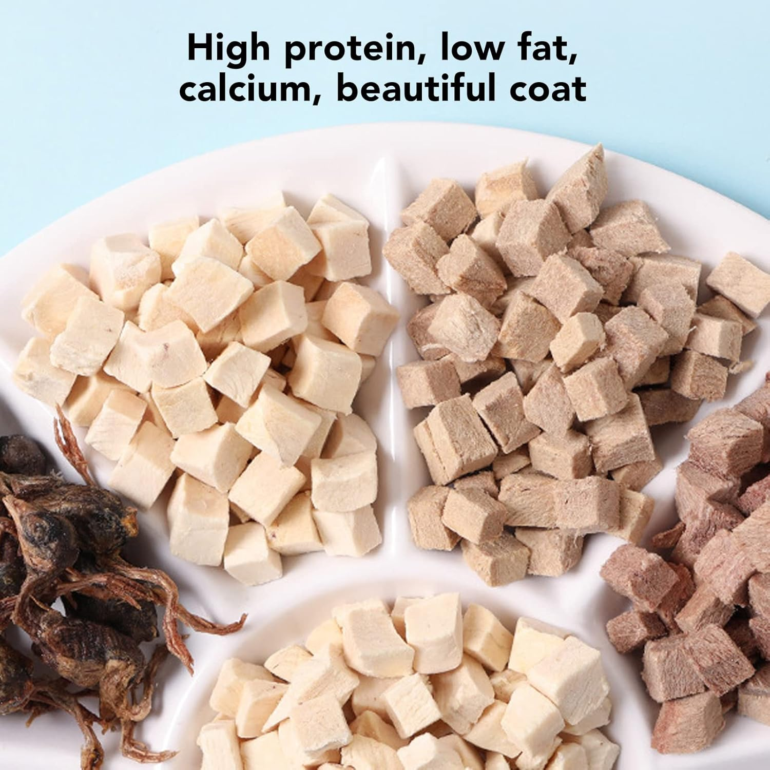 Dogs Freeze Dried Snacks, Freeze Dried Duck Pieces High Protein Healthy Freeze Dried Meat Treat, Pet Munchies Dog Food Nutritious Easy Digestion for Dogs Cats 1.2Oz image number 3