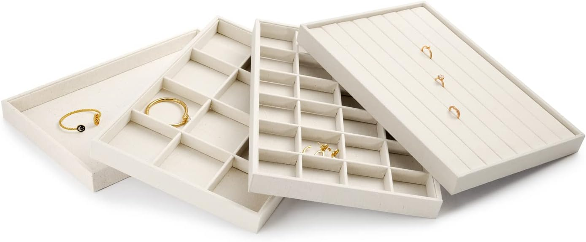 Oirlv Jewellery Organiser Tray Stackable Jewellery Tray for Necklace Pendant Long Chain Display and Organiser