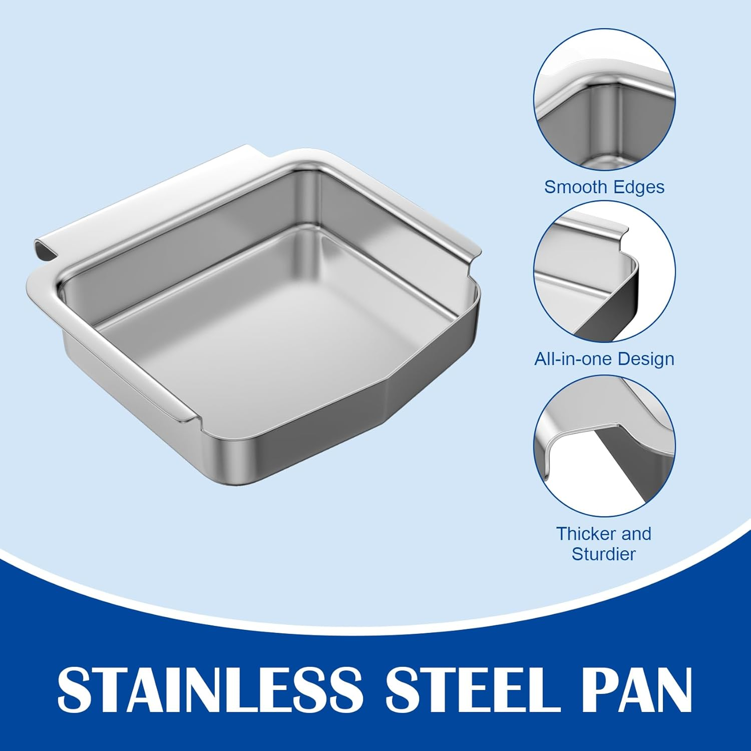 62006 Drip Pan for Napoleon Travelq 285 Sreies Travelq PRO285-BK Q285X-RD-1-A PRO285X-BK TQ285-BL-1 TQ240-BL Grill Parts Silicone Cup Liners/ Stainless Steel Grease Catcher for Napoleon 2 Burner Grill image number 6