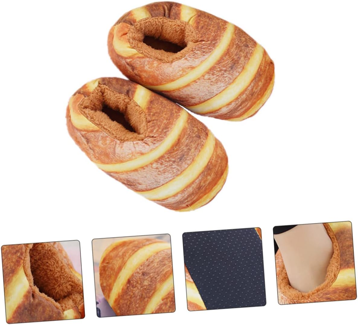 TOVINANNA Bread Slippers for Women Winter Warm Cotton Indoor Slippers Creative Design for Home Wearing for Ladies image number 3