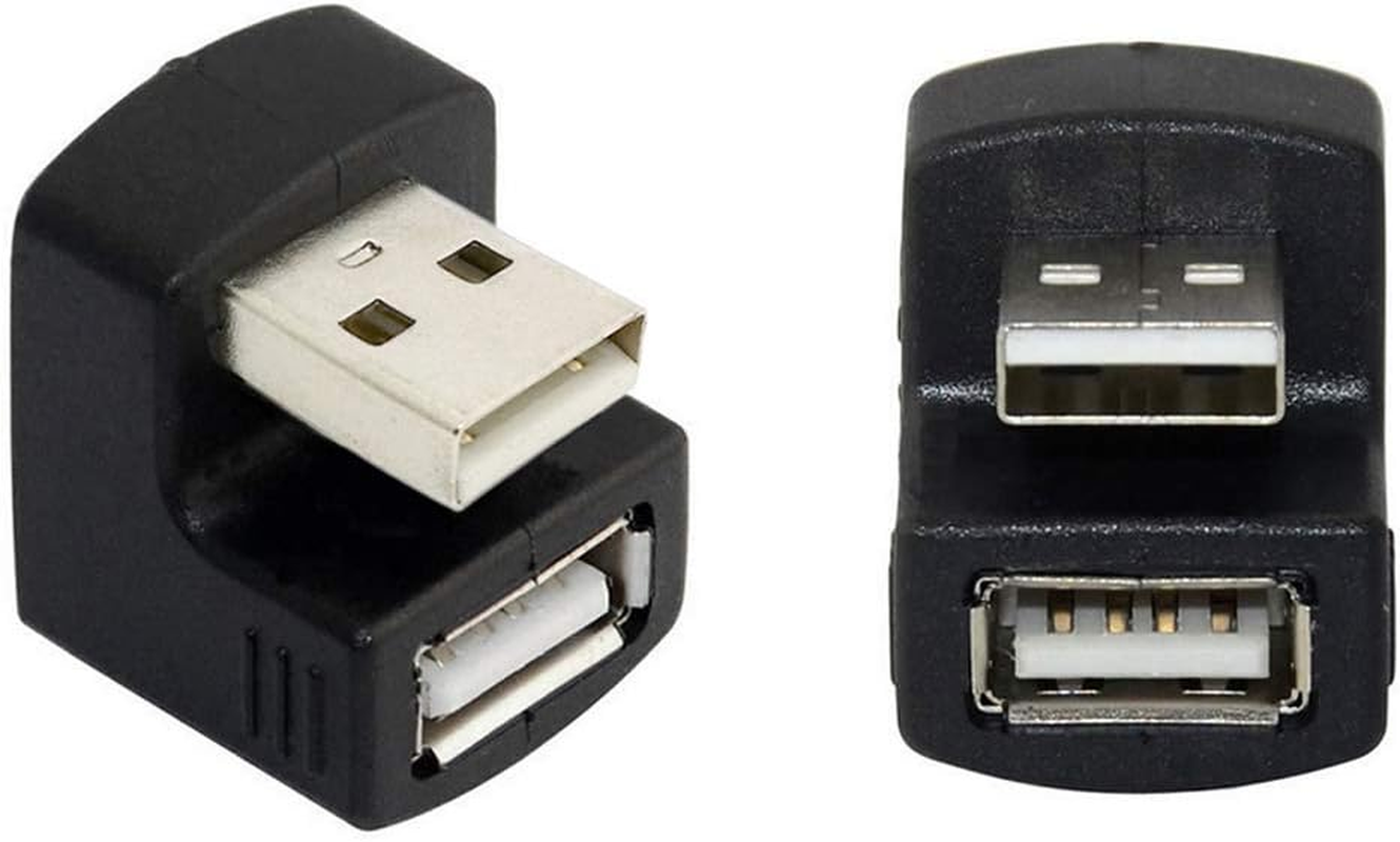 Cablecc 1 Set up & down Angled USB 3.0 Adapter a Male to Female Extension 180 Degree 5Gbps
