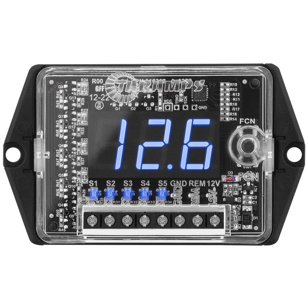 Taramp'S Automotive Digital Voltmeter and Sequencer VTS 5.1 Blue LED Automotive Car Audio 5 Sequencer Outputs SPL Mode Voltage Protection, Digital Display, Car Audio Monitor, Black image number 3