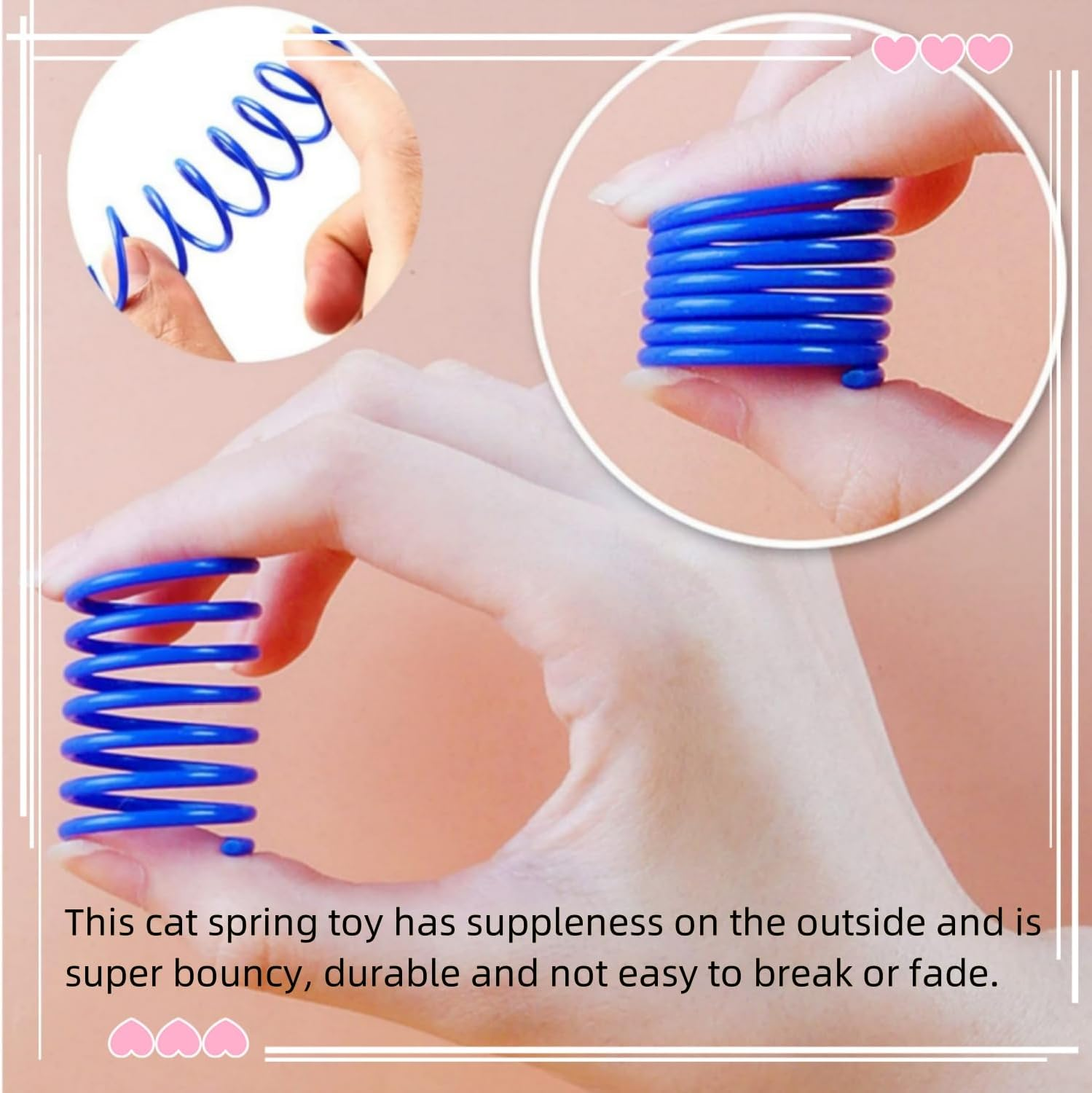 32 Pack Cat Spring Plaything, Colorful Interactive Cat Plaything Plastic Coil Springs Cat Toy for Swatting, Biting, Kitten Plaything