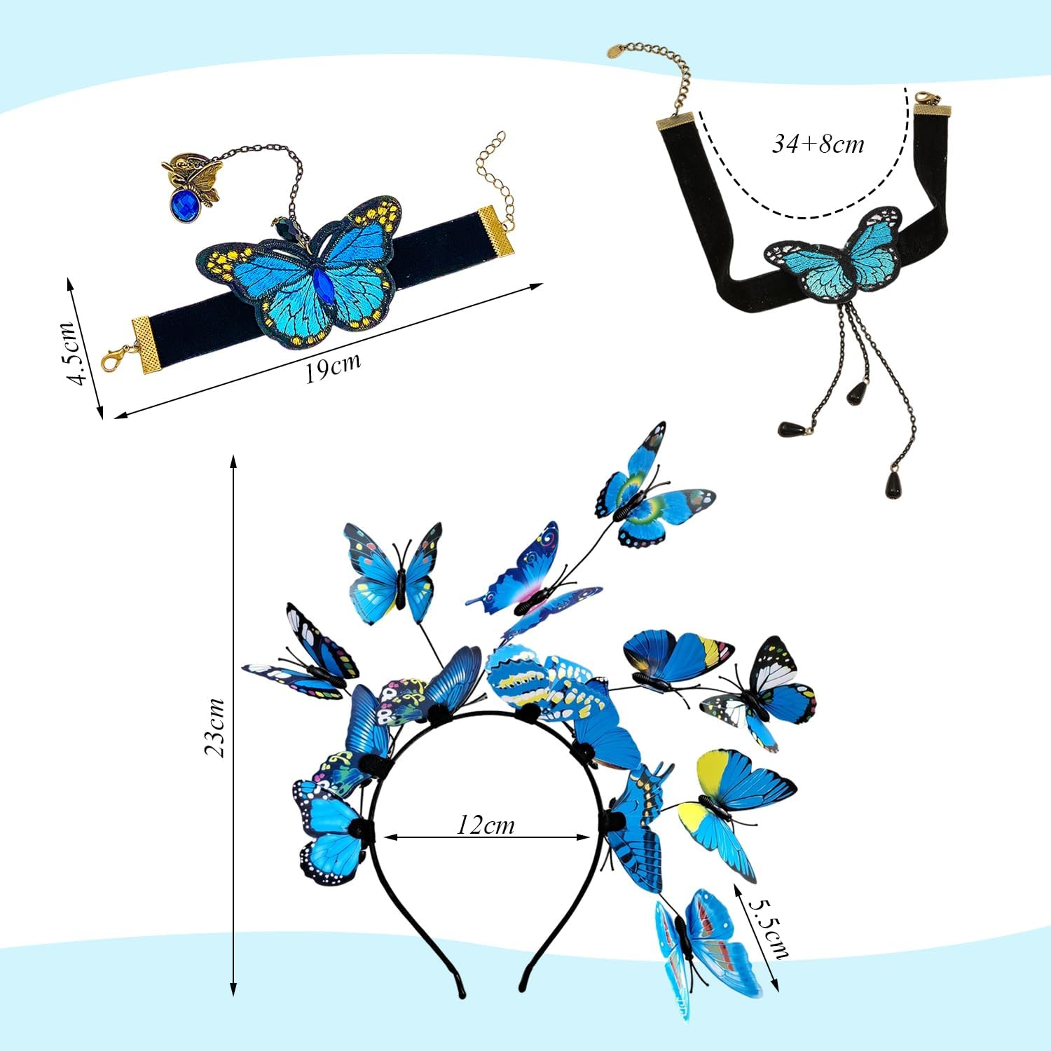 1 Headband, 1 Necklace, 1 Bracelet, Jewellery Set, Charming Personalised Accessories for Women, Clothing Accessories. image number 2