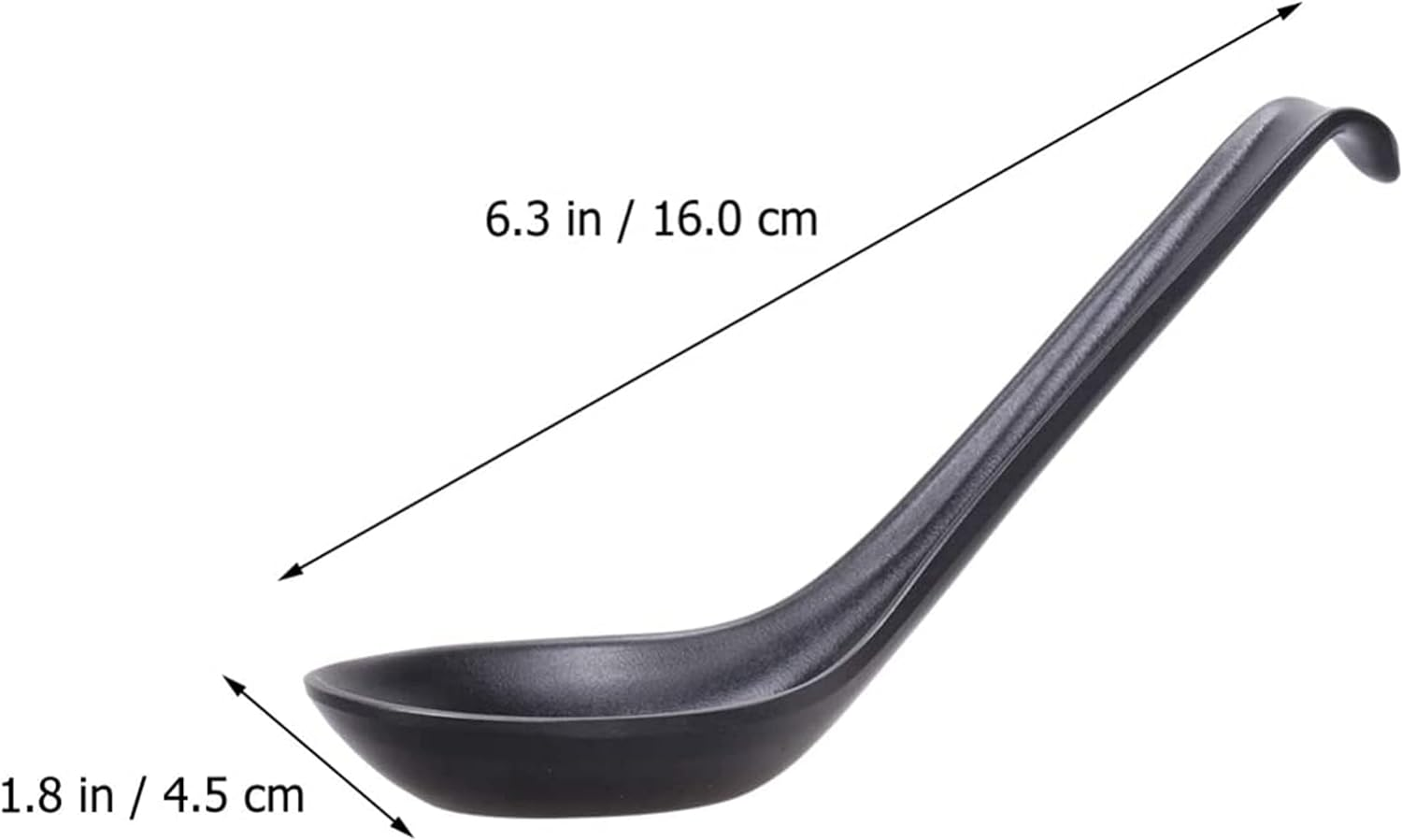 MIZOXY 10-Piece Set of Black Soup Spoons - Versatile Japanese, Chinese, and Asian Style Spoons for Soups, Rice, Wontons, Ramen, Pho - Ideal for Restaurants, Home, Hotels, and Food Shops image number 2