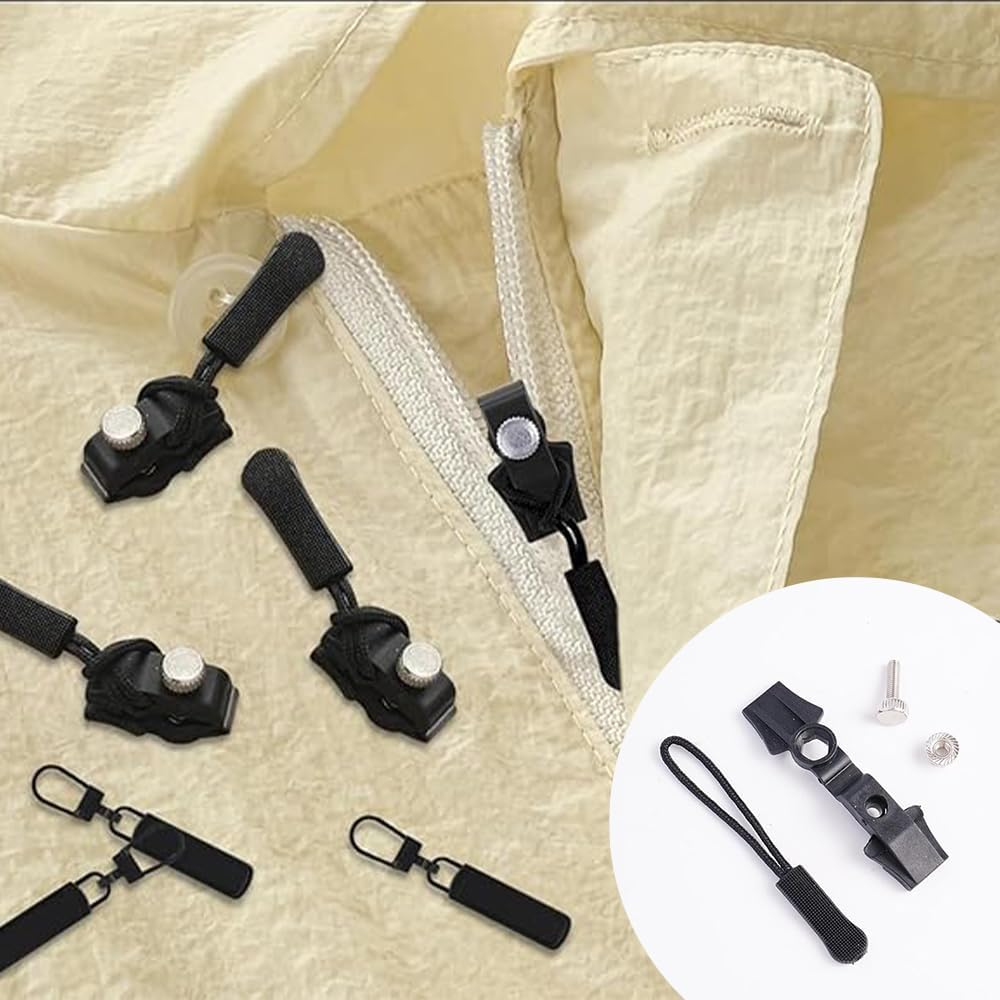 24 Pcs Zipper Repair Kit, Mixed Sizes Universal Zipper Replacement Slider,Black. Fixed Cloth Zipper Pull Fixer. Used for Crafts and Sewing Coats, Jacket, Jeans, Backpacks,Tents, Luggage Bags Etc Puller For.