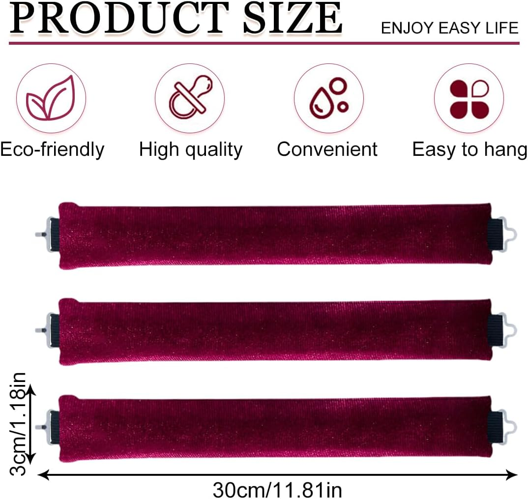 Heatless Curls Band, 3 Pieces, Heat-Free Curlers, Brown, Heatless Curls Set, Soft Velvet, Overnight Blowout Curls without Heat image number 2