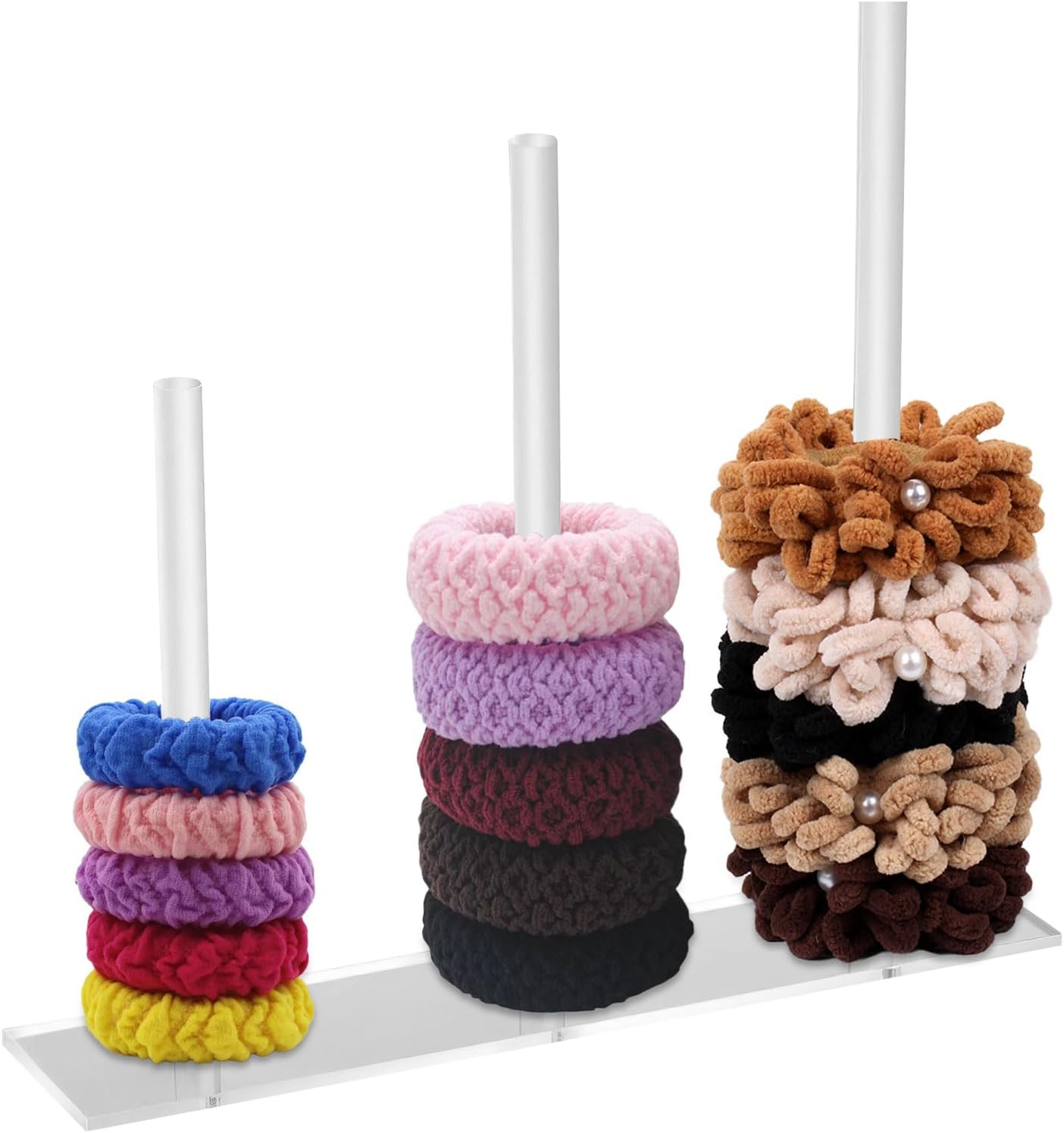 Acrylic Scrunchie Holder Stand Transparent Display Hair Accessories Organiser Clear Hair Tie Organiser Storage Hair Tie Store Scrunchie Holder for Women Teenager Girls Gifts image number 3