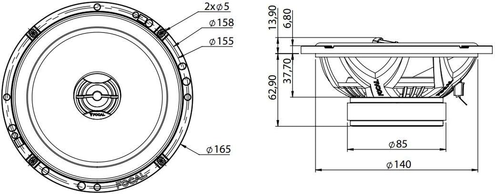 Focal 165 AC Access 6-1/2" 2-Way Coaxial Speakers image number 4