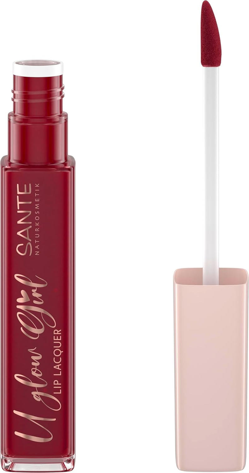 SANTE Naturkosmetik U Glow Girl Lip Laquer 03 Red, Colour Experience with Soft Shine, Nourishing with Shea Butter, NATRUE Certified, Limited Edition, 5.6 Ml image number 1