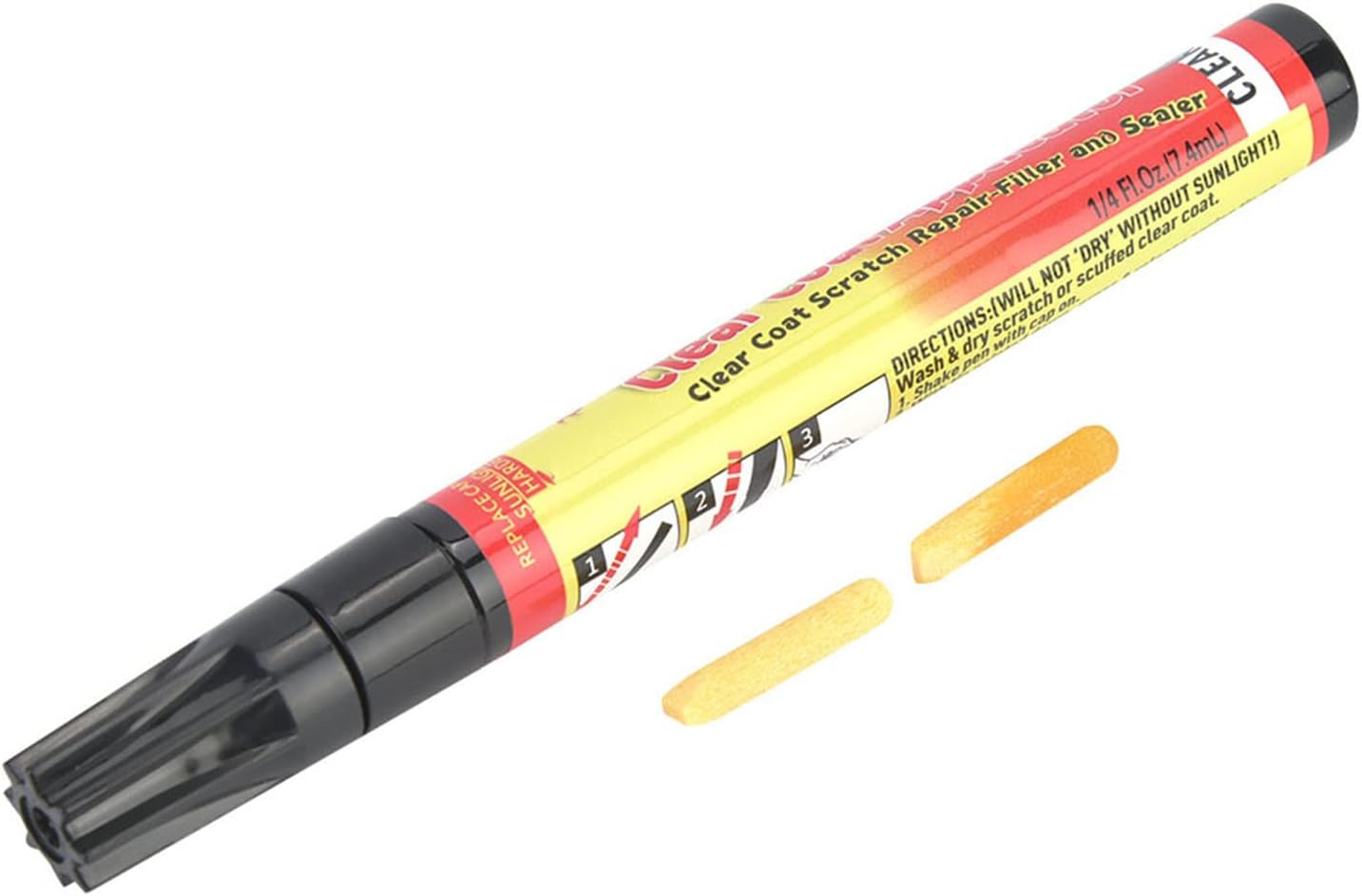 Black Scratch Repair Paint Pen, Car Wheel Touch up Quick Fix, Clear Coat Applicator, Automotive Scratch Remover Paint Pen with Two Tips for Rims, Wheels, and Motorcycles image number 6