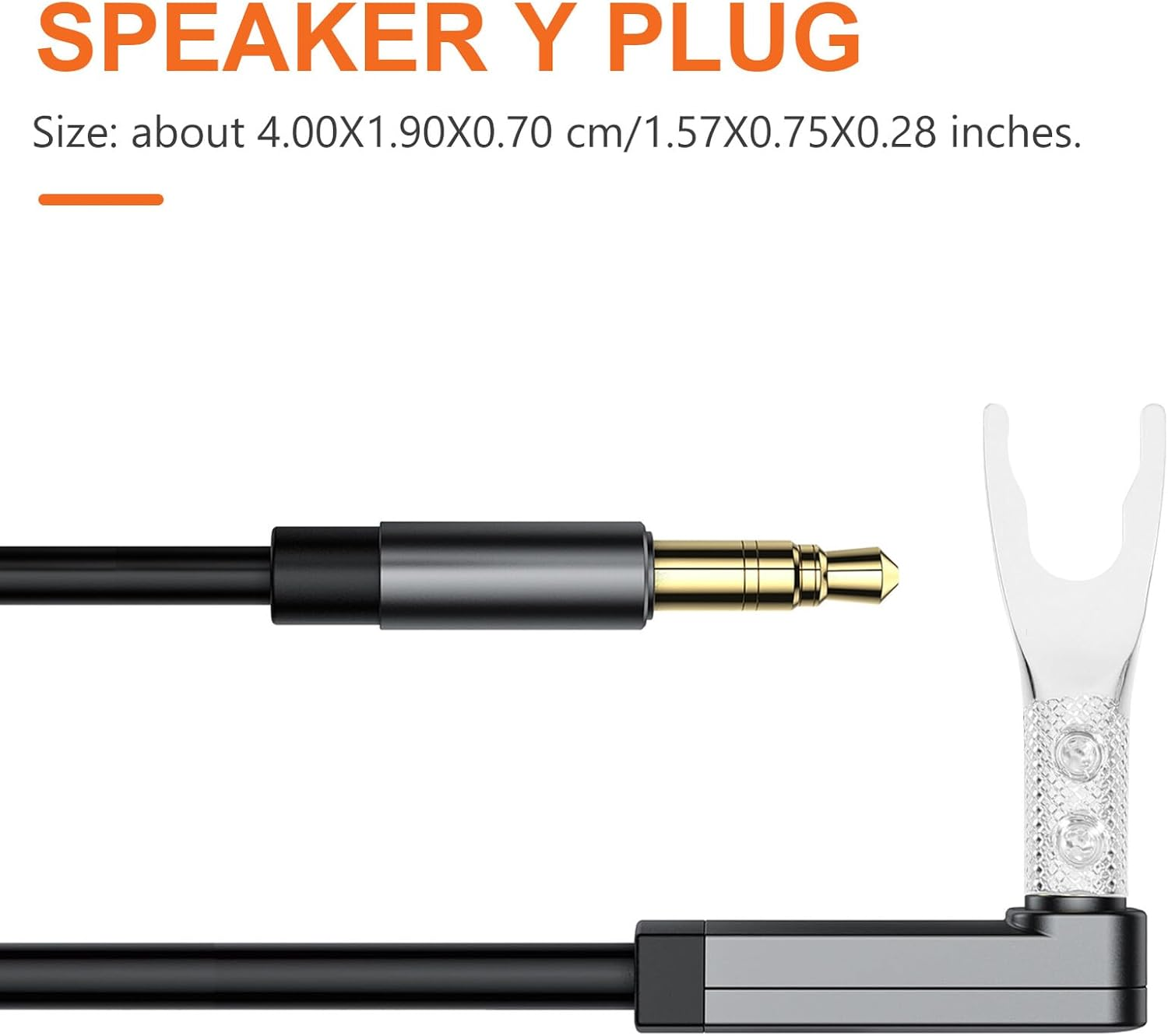 OFFIGAM Silver-Plated Speaker Cable Y Fork U-Shaped Audio Adapter Plug for Amplifiers Connector with Screw Locking Oxidation Resistant High Resolution for Home Audio and Professional Sound image number 6