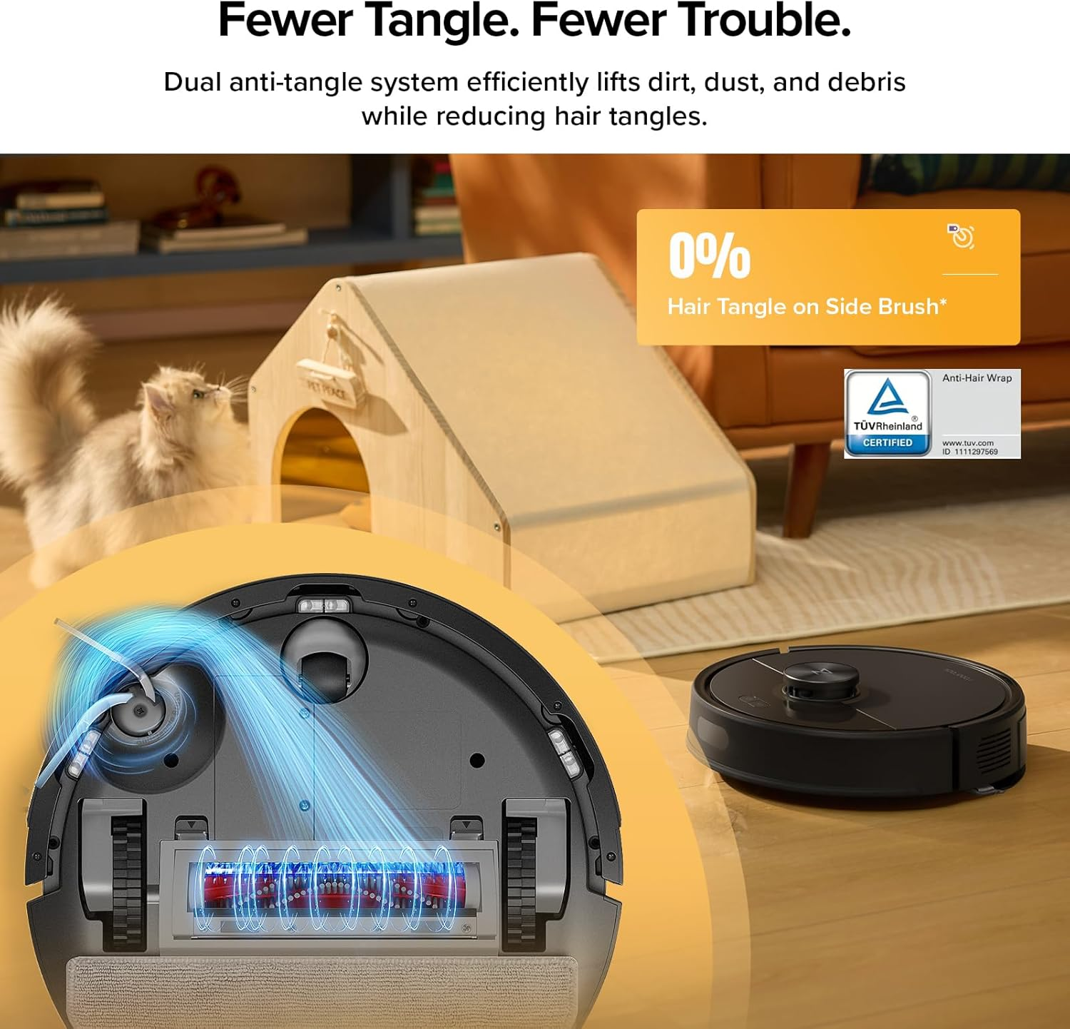 Roborock Q7T+ Robot Vacuum & Mop, All-In-One Vacuum Cleaner, 10,000Pa Powerful Suction, Duoroller Anti-Tangle Brush, Hands-Free Cleaning for 7 Weeks,Precise Smart Navigation, Perfect for Pet Hair image number 3