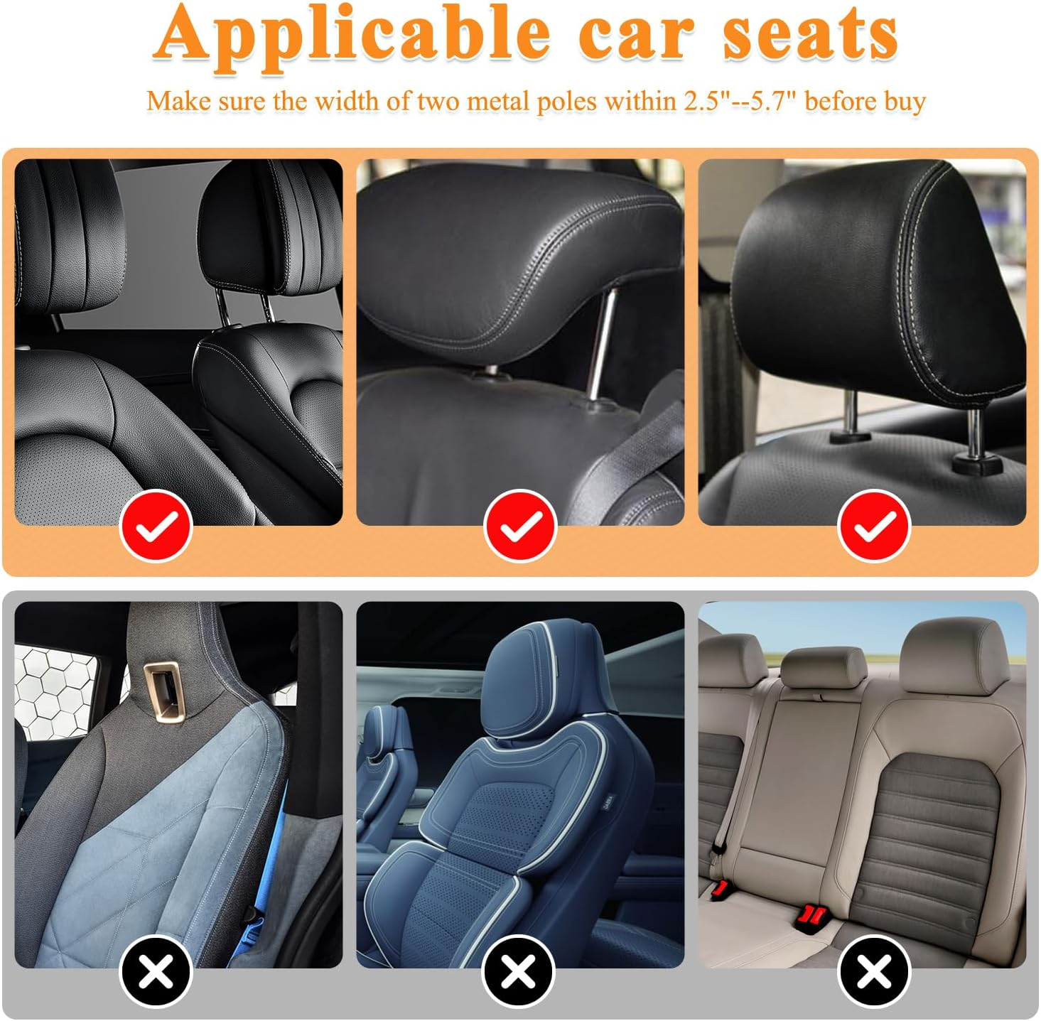 Car Seat Headrest Pillow,Head Neck Support Detachable,Premium Seat Held Pillow, 180 Degree Adjustable Both Sides Travel Sleeping Cushion for Kids Adults (Black) image number 6