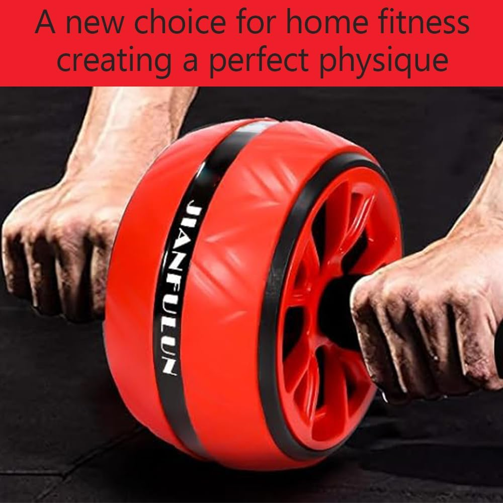 TOMVAES Non-Slip Core Abdominal Roller Wheel, Ab round Exercise Equipment for Core Workout with Anti-Slip Handles Apparatus Temper for Home Gym Fitness Device with Kneeling Pad