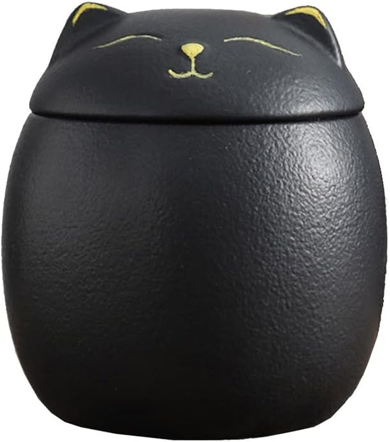 Mozacona Ceramic Jar Embossed Cat Candy Dish Sugar Bowl Storage Jar Canister with Seal Lid