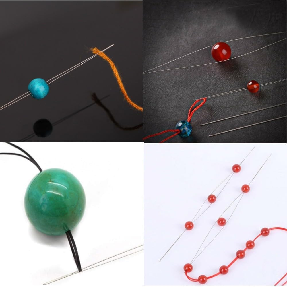 Naisfei 10 Pcs Beading Needles, Seed Beads Needles Big Eye Beading Needles Collapsible Beading Needles Set, Big Eye Beading Needles Easy Threading Tool for Bracelet Jewelry Making Seed Beads DIY image number 4